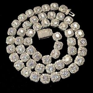Silver 20 Mm Iced Out Diamond 6 B 6 A
